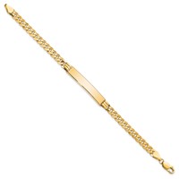 10K Yellow Gold Polished Solid Chain Solid Plate Curb Link 33x7mm Plate ID Bracelet - 7in view 2