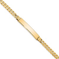 10K Yellow Gold Polished Solid Chain Solid Plate Curb Link 33x7mm Plate ID Bracelet - 7in view 1