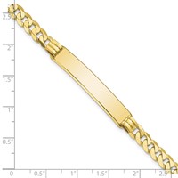 10K Yellow Gold Polished Solid Chain Solid Plate Curb Link 38x 7mm Plate ID Bracelet, 7" view 4