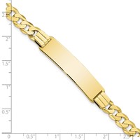 10K Yellow Gold Polished Solid Chain Solid Plate Curb Link 37x 9mm Plate ID Bracelet, 7" view 4