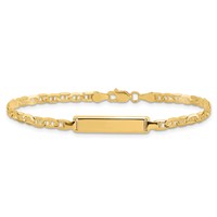 10K Polished Solid Chain Solid Plate Anchor Link 20x5mm Plate 7 Inch ID Bracelet view 3