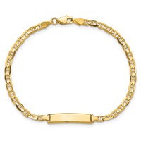 10K Polished Solid Chain Solid Plate Anchor Link 20x5mm Plate 7 Inch ID Bracelet view 5