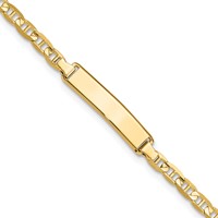 10K Polished Solid Chain Solid Plate Anchor Link 20x5mm Plate 7 Inch ID Bracelet view 1