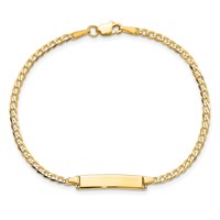10K Yellow Gold Polished Solid Chain Solid Plate Flat Curb Link 22x5mm Plate ID Bracelet - 7in view 4