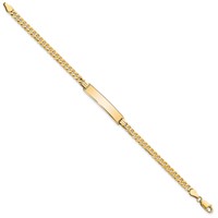 10K Yellow Gold Polished Solid Chain Solid Plate Flat Curb Link 27x 5mm Plate ID Bracelet, 7" view 2