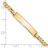 10K Yellow Gold Polished Solid Chain Solid Plate Flat Curb Link 27x 5mm Plate ID Bracelet, 7" view 3