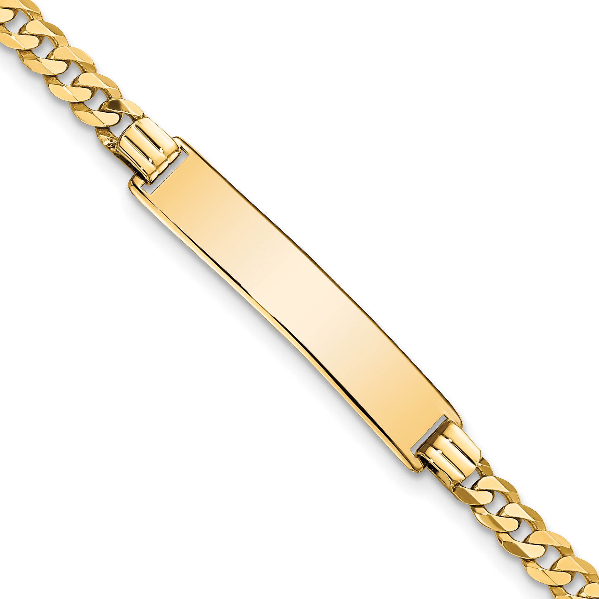 10k Flat Curb Link ID Bracelet (10LID73-7)