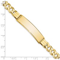 10K Yellow Gold Polished Solid Chain Solid Plate Flat Curb Link 37x9mm Plate ID Bracelet - 8in view 3
