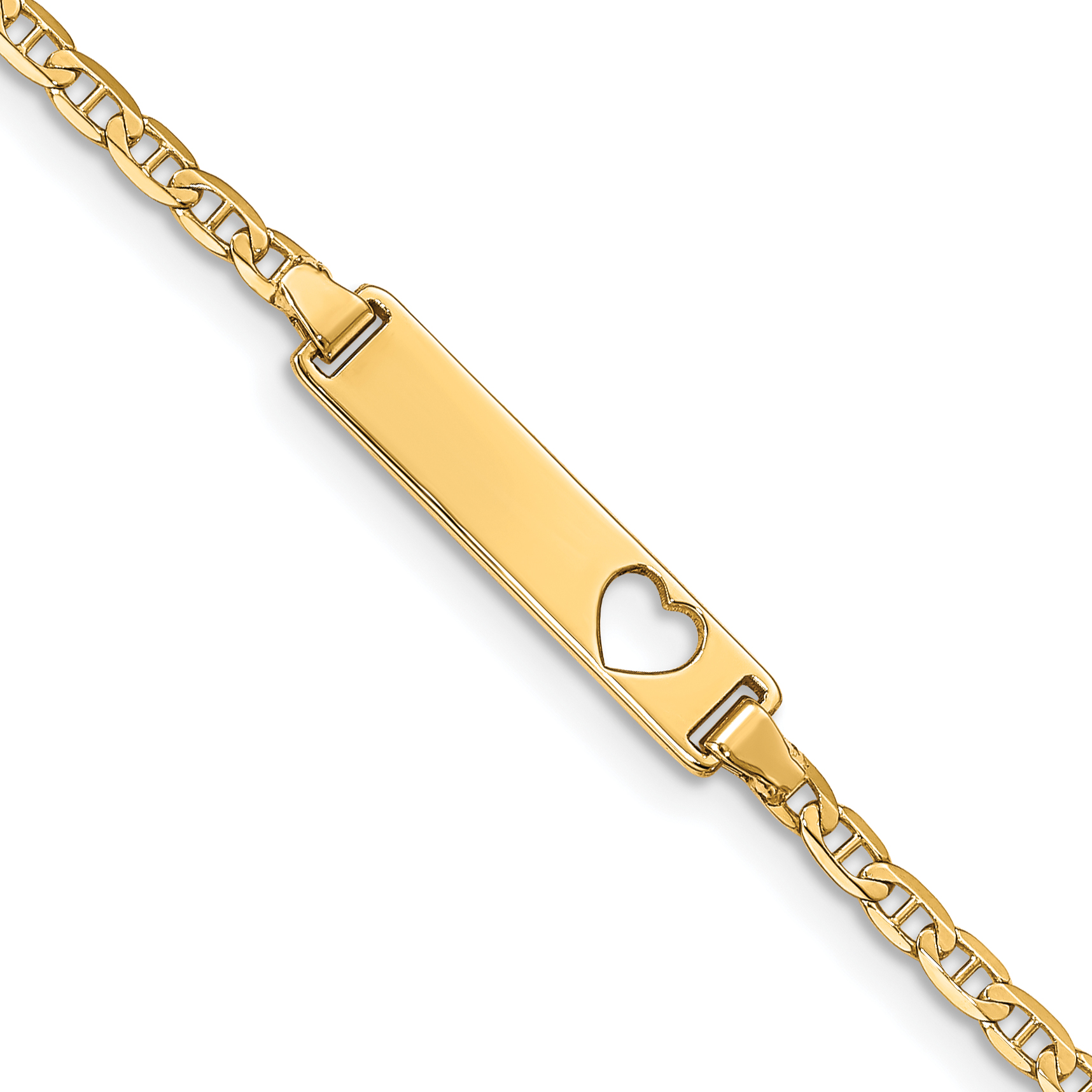 10k Flat Anchor Link ID Bracelet (10LID9-8)