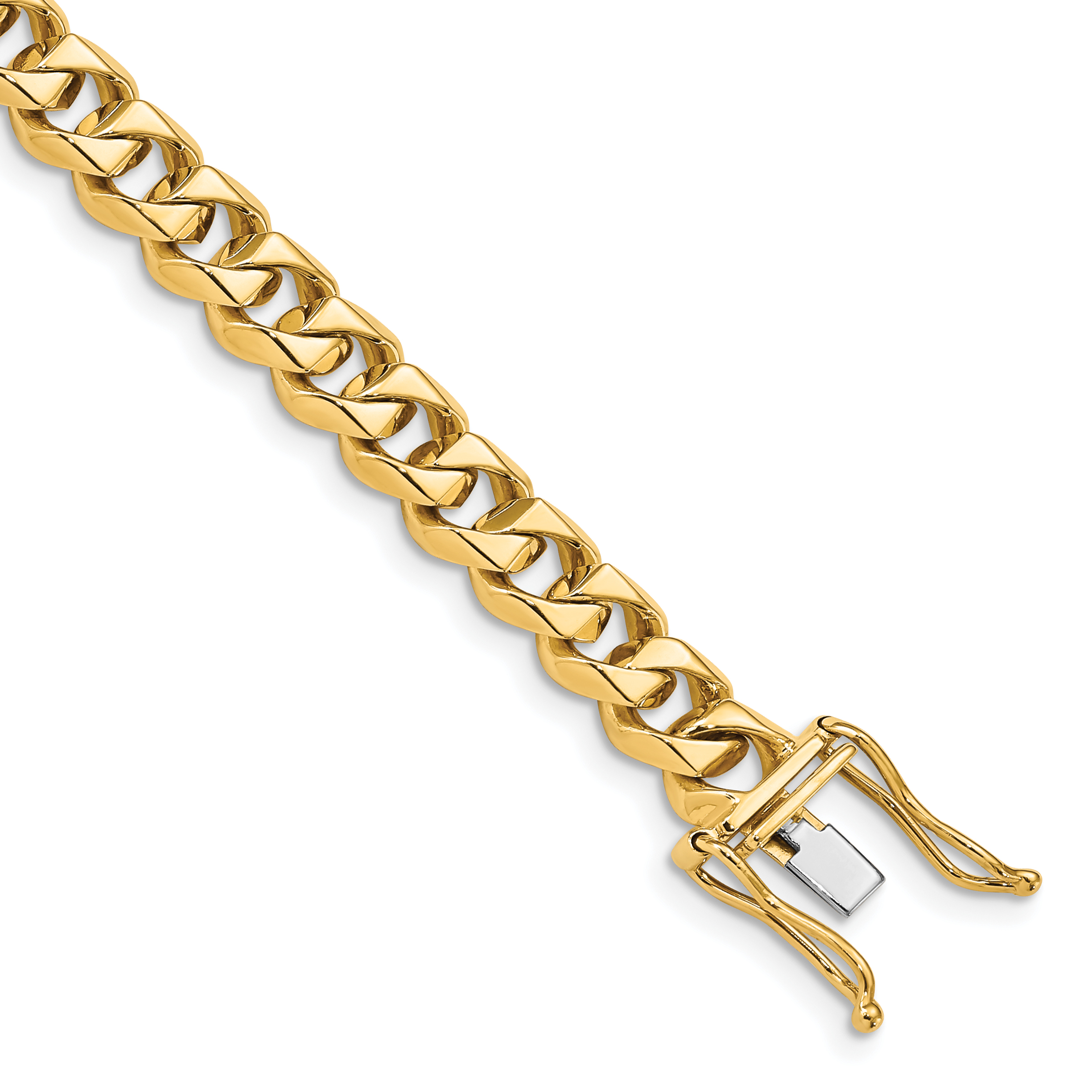 10k 7mm Hand-polished Traditional Link Bracelet (10LK117-8)