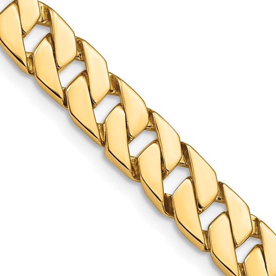 10k 7.4mm Hand-polished Fancy Link Chain (Per Inch)