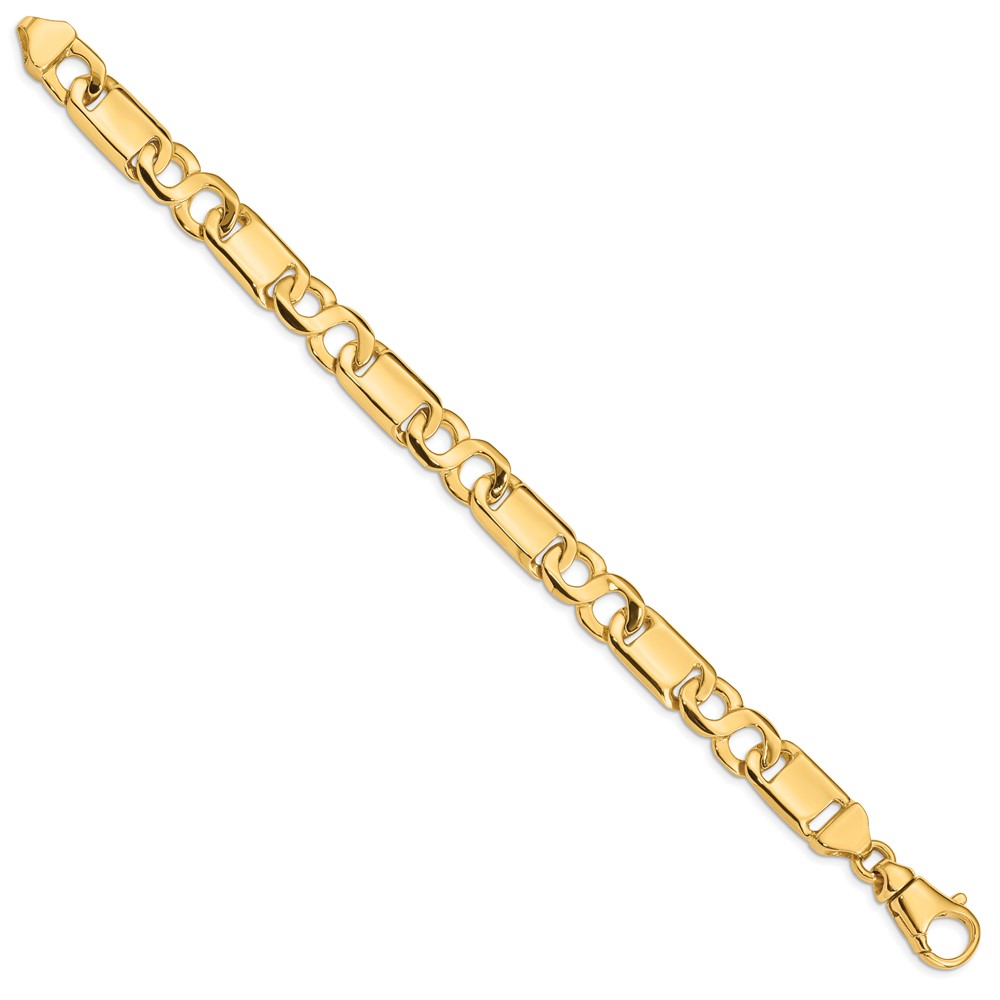10k 10.4mm Hand-polished Fancy Link Bracelet (10LK412-8.5)