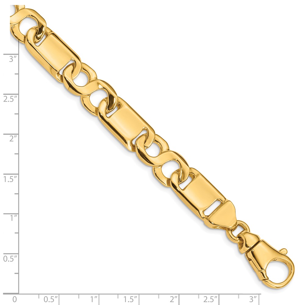 10k 10.4mm Hand-polished Fancy Link Bracelet (10LK412-8.5)