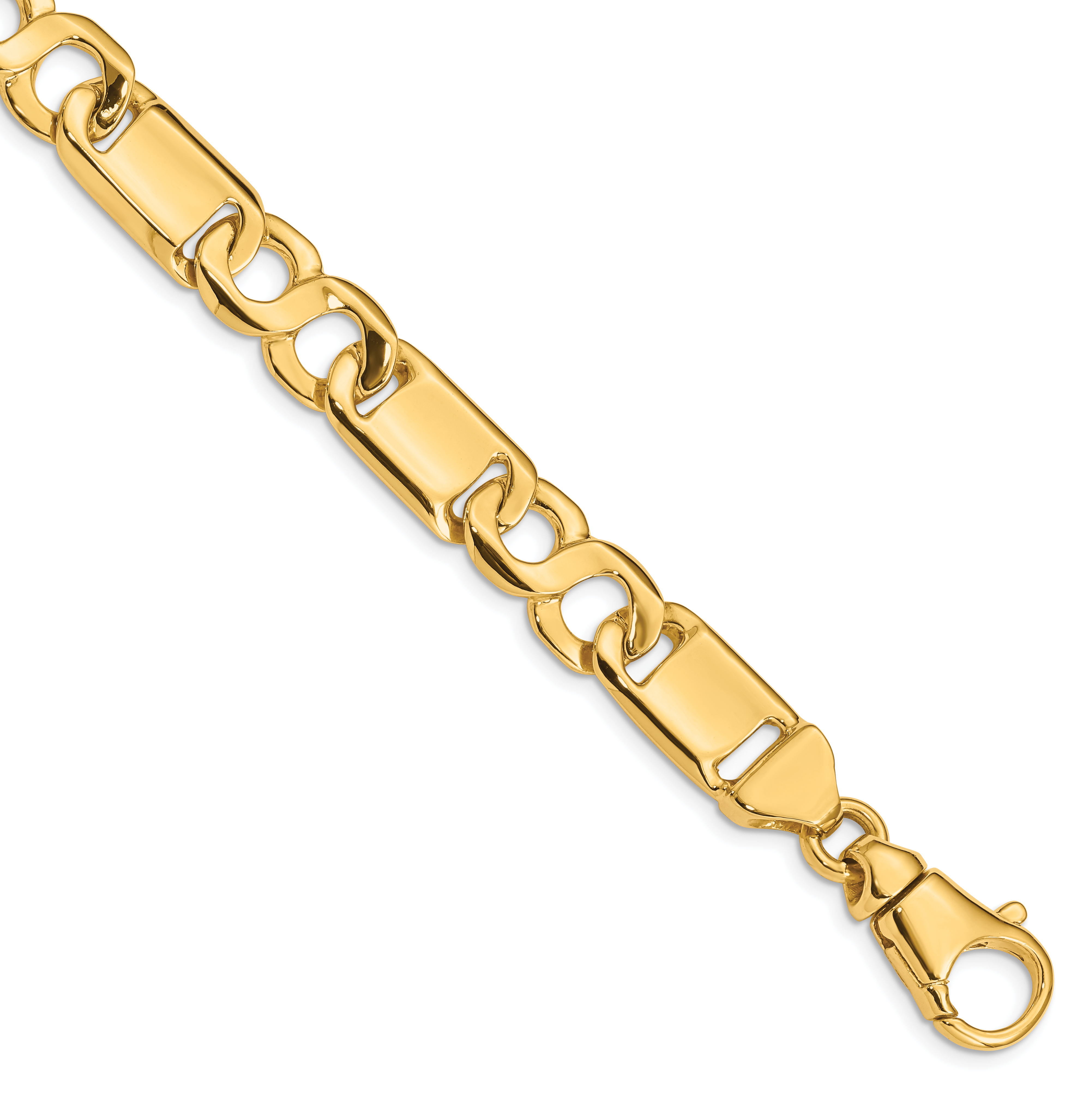 10k 10.4mm Hand-polished Fancy Link Bracelet (10LK412-8.5)