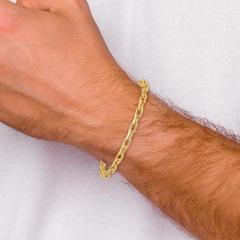 10k 5mm Hand-polished Fancy Link Bracelet (10LK436-8)