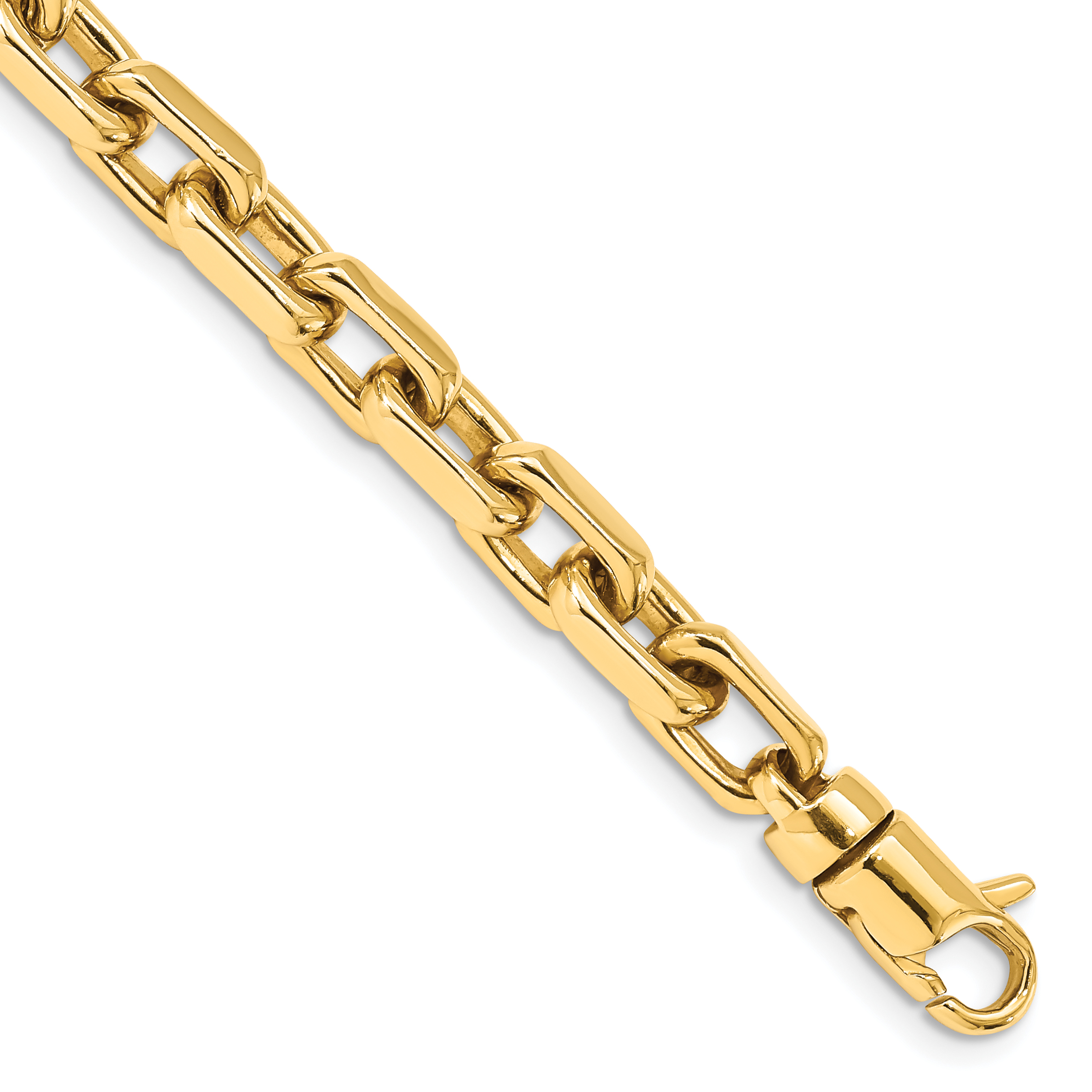 10k 7mm Hand-polished Fancy Link Bracelet (10LK440-8.5)