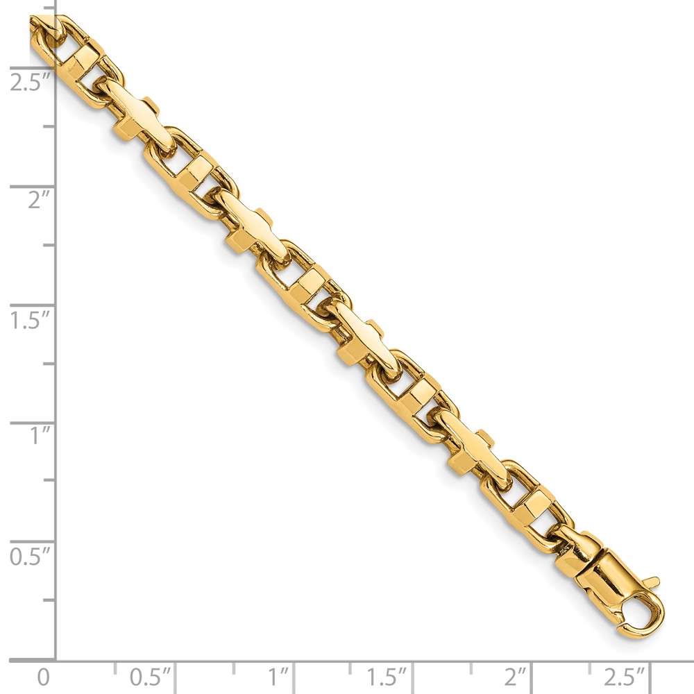 10k 5mm Hand-polished Fancy Link Bracelet (10LK452-8.75)