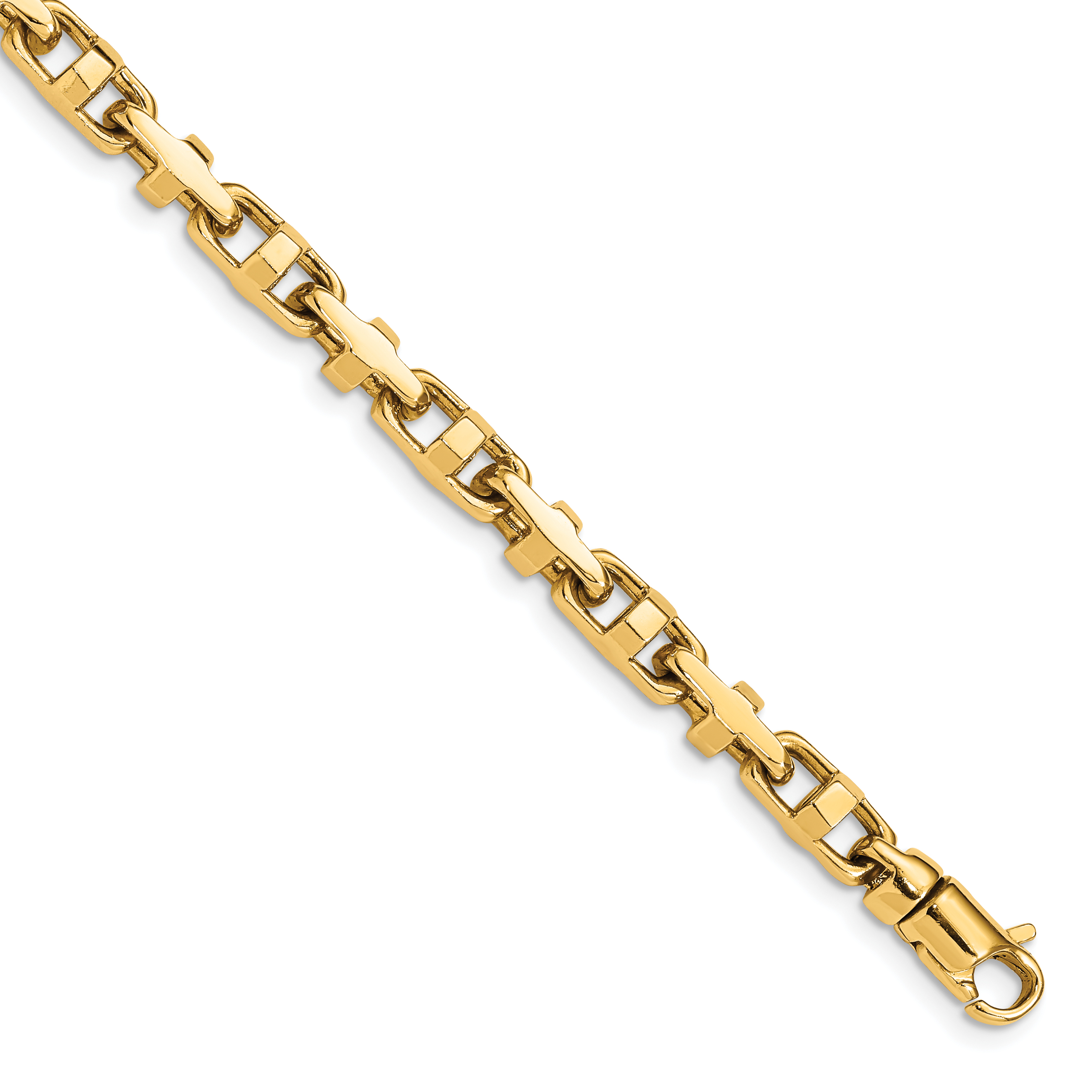 10k 5mm Hand-polished Fancy Link Bracelet (10LK452-8.75)