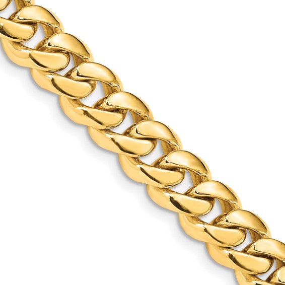 10k 8.7mm Hand-polished Miami Cuban Chain (Per Inch)