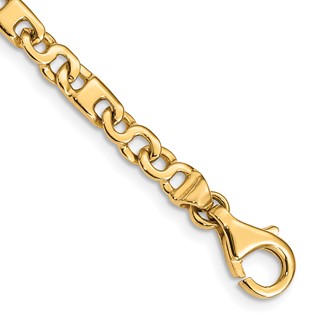 10k Hand Polished 4.4mm Fancy Link (Per Inch)