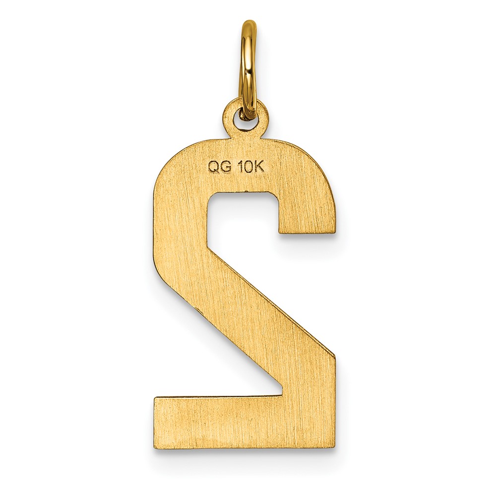 10ky Casted Large Diamond Cut Number 2 Charm (10LN02)