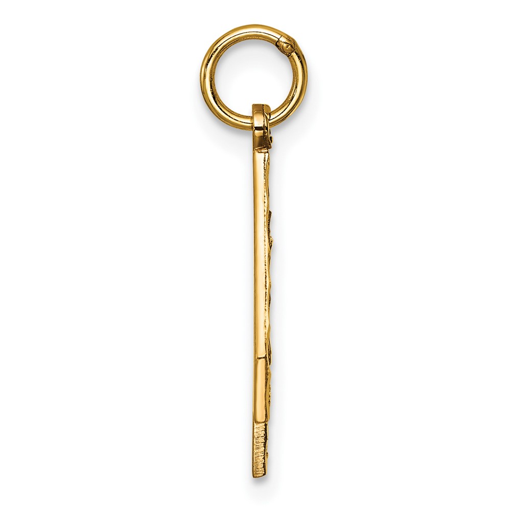 10ky Casted Large Diamond Cut Number 4 Charm (10LN04)
