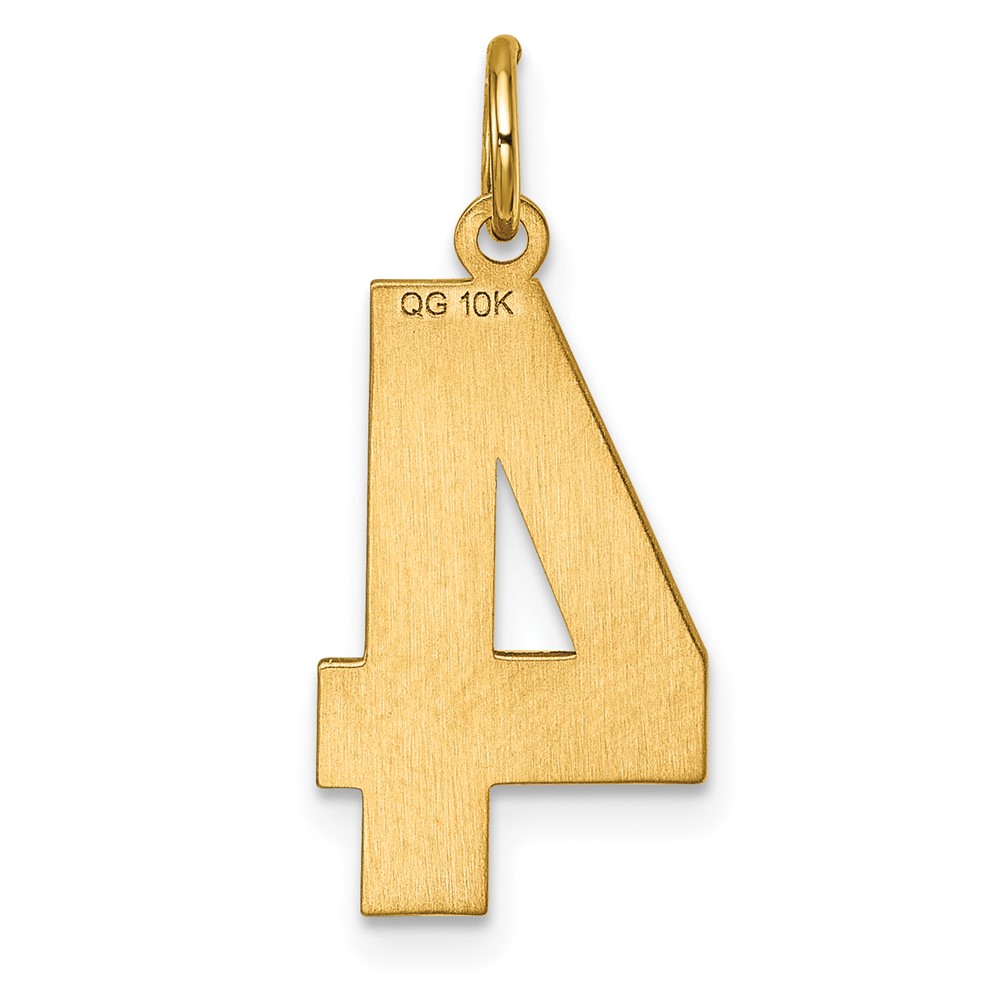 10ky Casted Large Diamond Cut Number 4 Charm (10LN04)