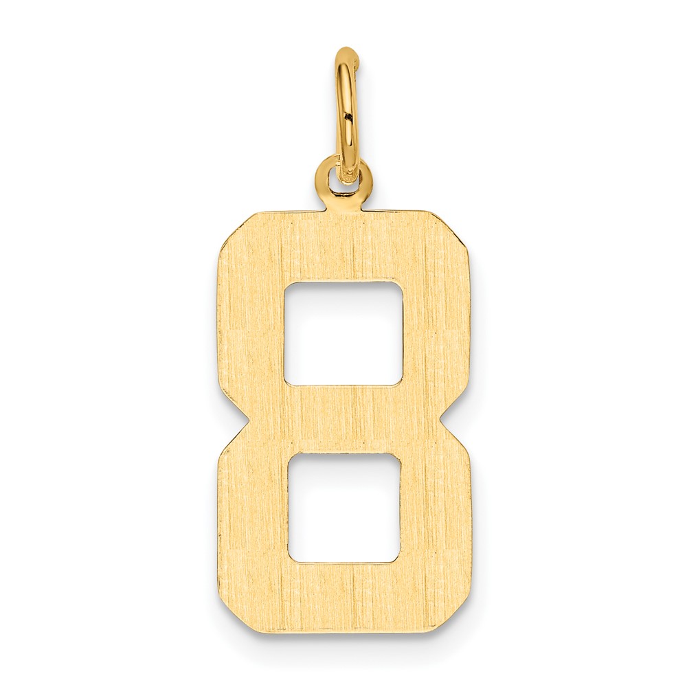 10k Large Polished Number 8 Charm (10LP08)