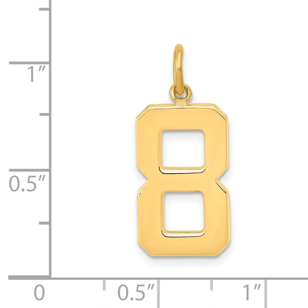 10k Large Polished Number 8 Charm (10LP08)