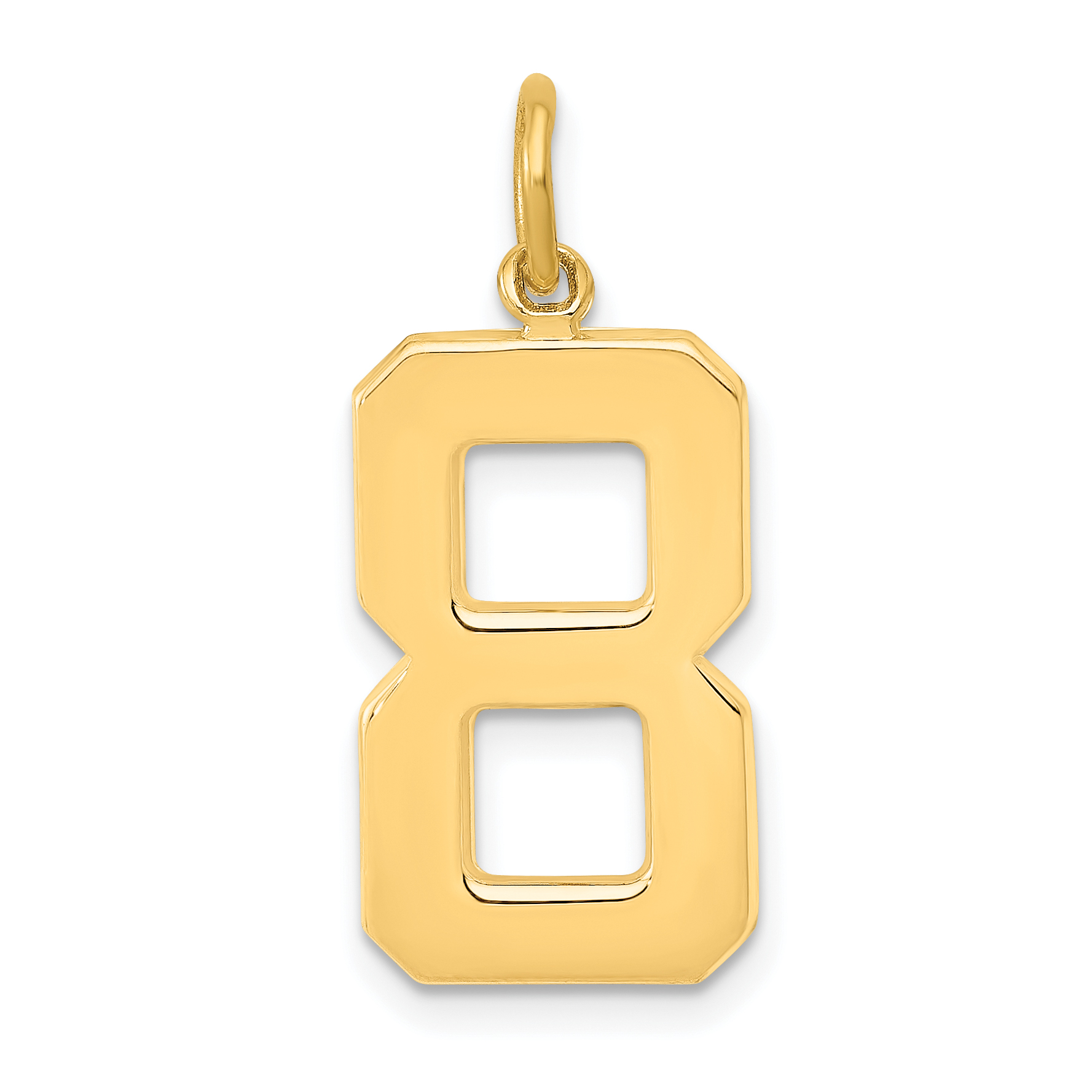 10k Large Polished Number 8 Charm (10LP08)