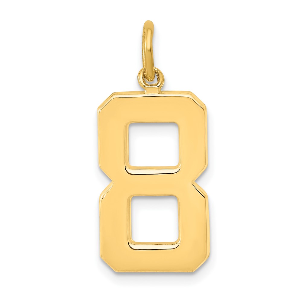 10k Large Polished Number 8 Charm (10LP08)