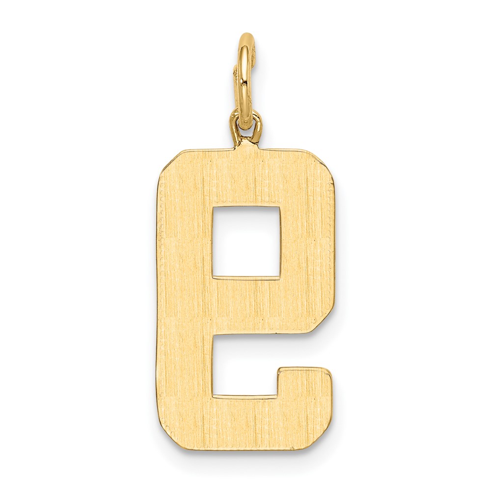 10k Large Polished Number 9 Charm (10LP09)
