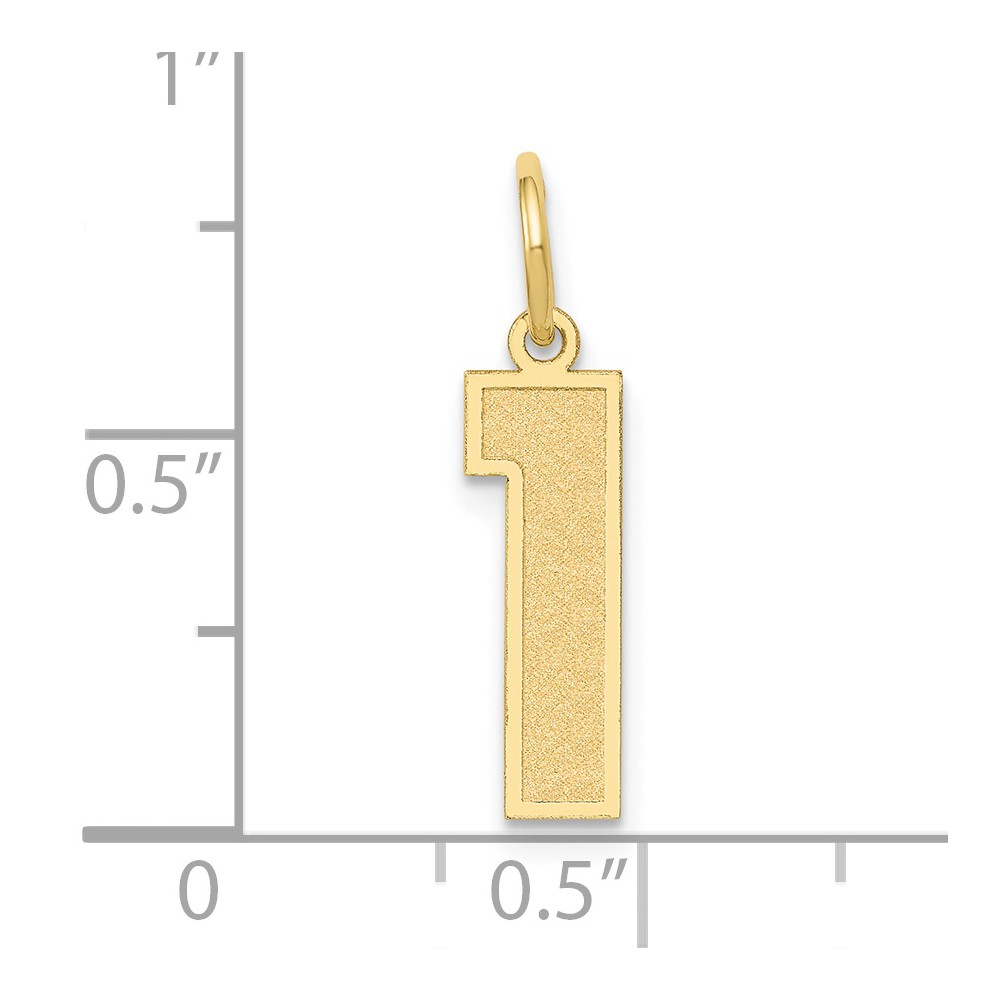 10k Medium Satin Number 1 Charm (10LSM01)