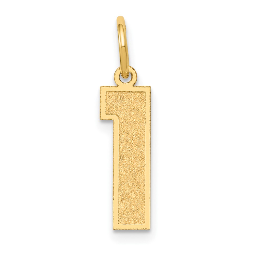 10k Medium Satin Number 1 Charm (10LSM01)