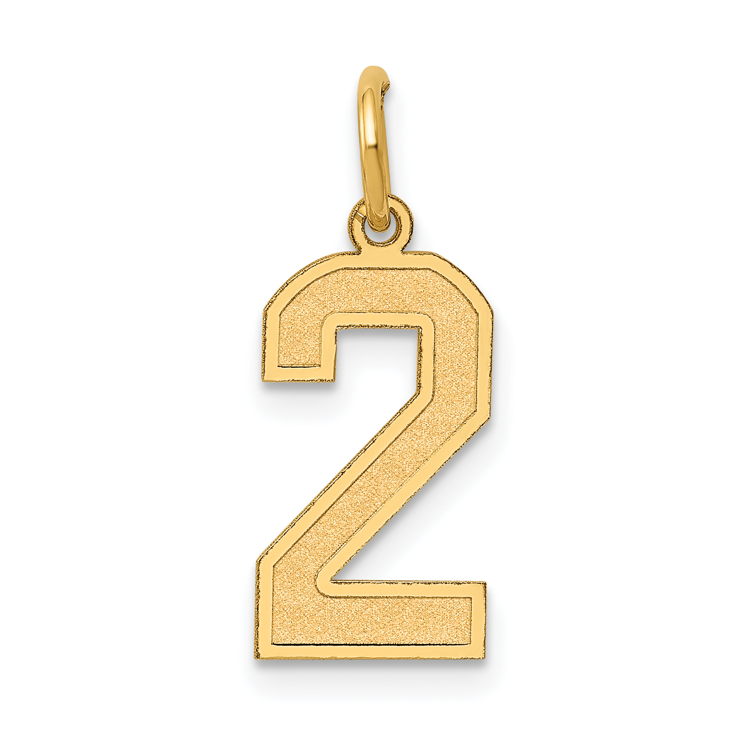 10k Medium Satin Number 2 Charm (10LSM02)