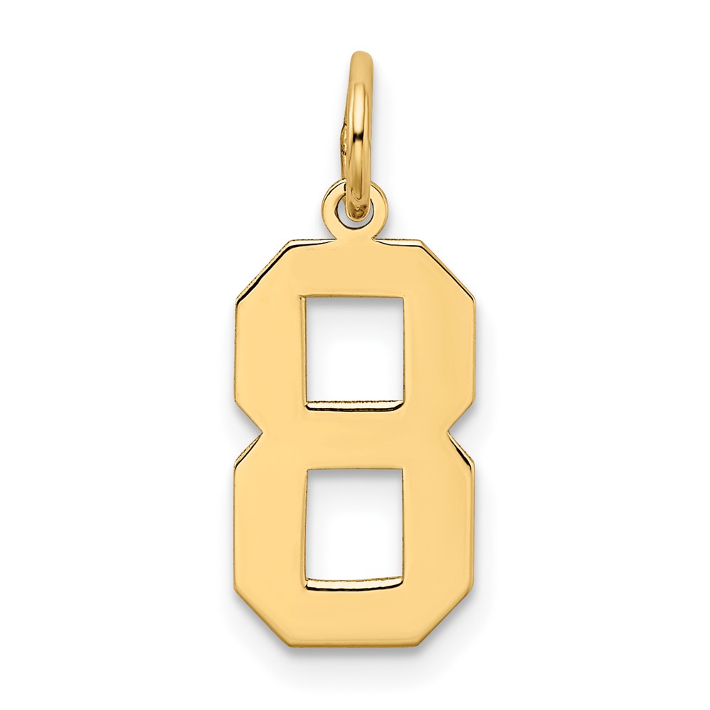 10k Medium Satin Number 8 Charm (10LSM08)