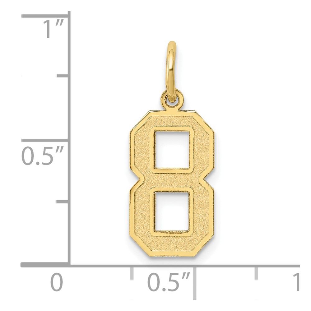 10k Medium Satin Number 8 Charm (10LSM08)