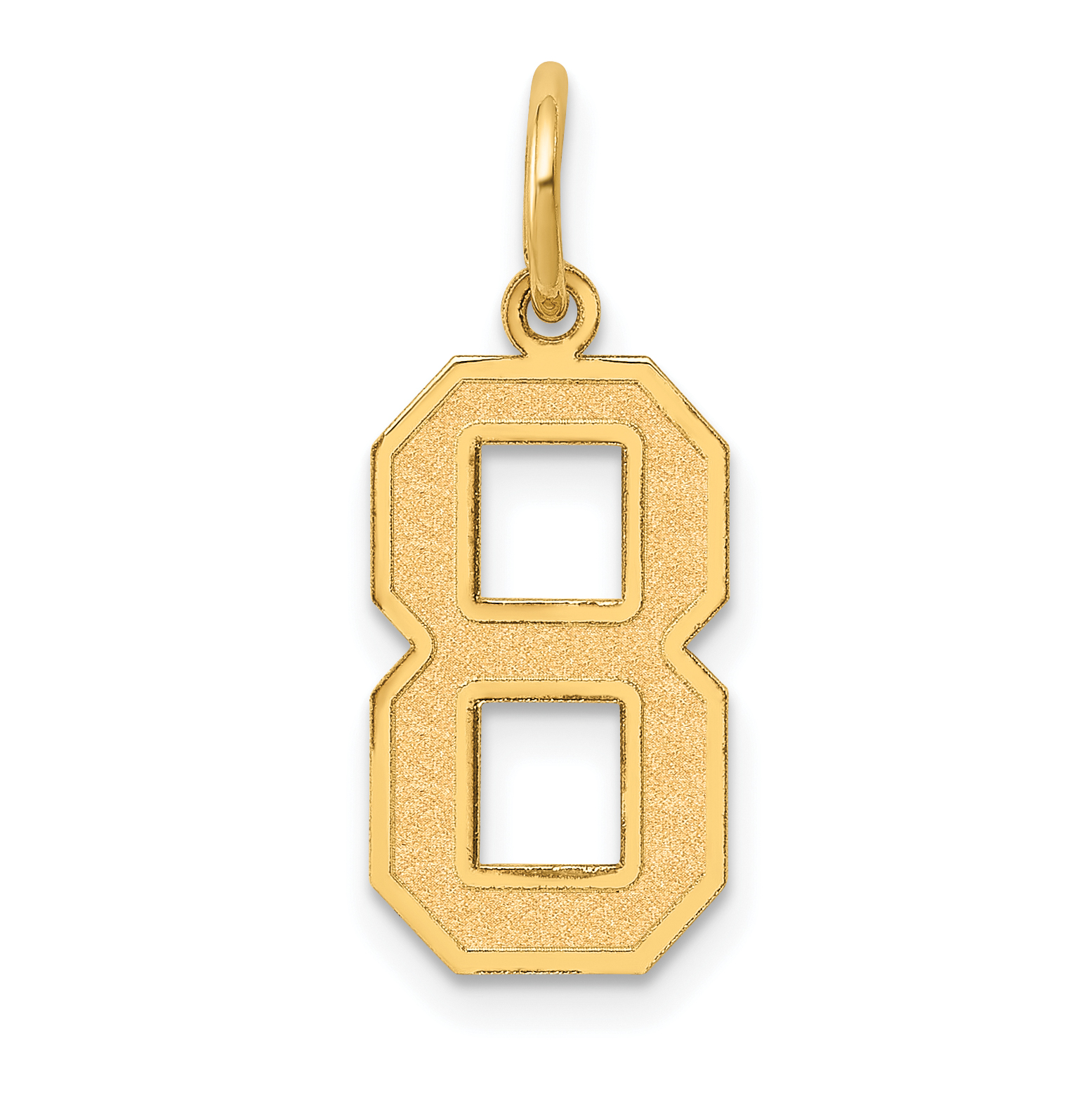 10k Medium Satin Number 8 Charm (10LSM08)