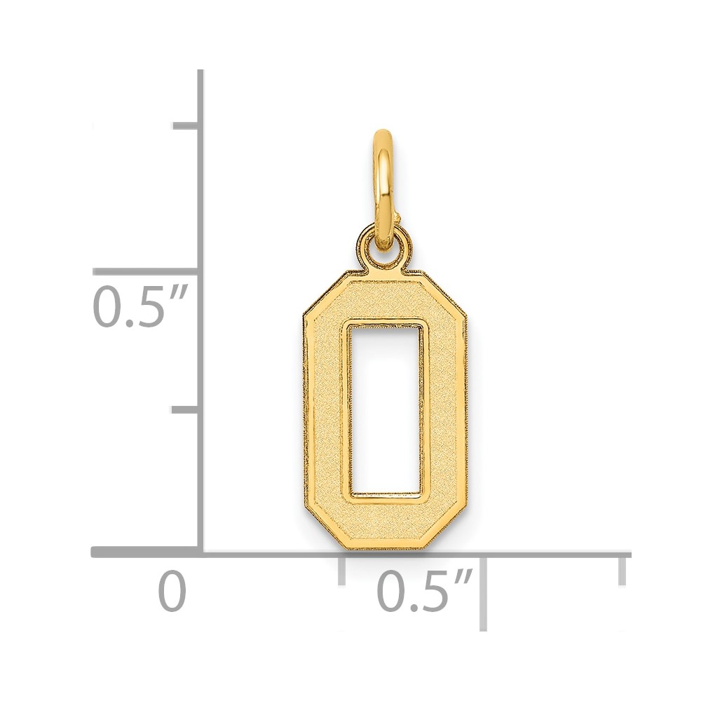 10k Small Satin Number 0 Charm (10LSS00)