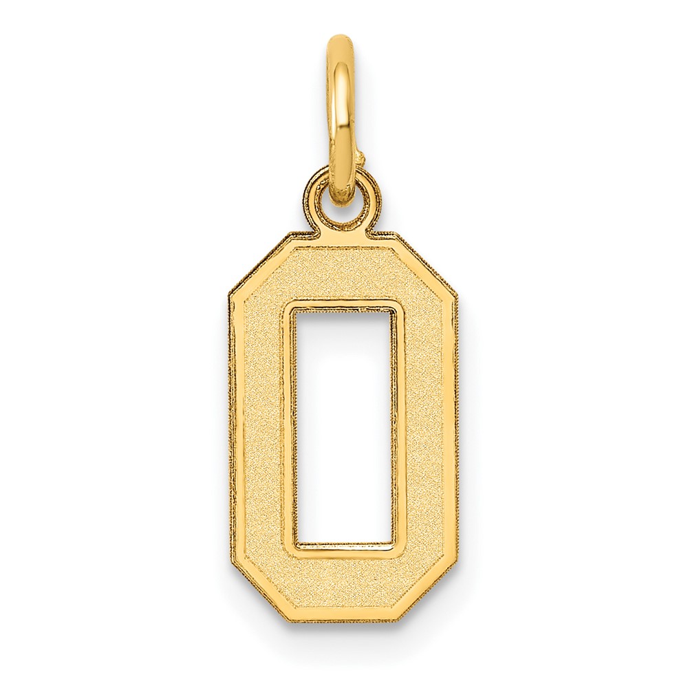 10k Small Satin Number 0 Charm (10LSS00)