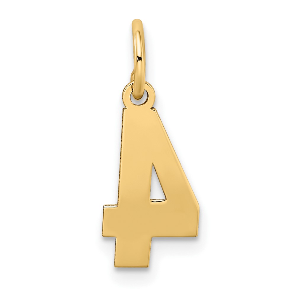 10k Small Satin Number 4 Charm (10LSS04)