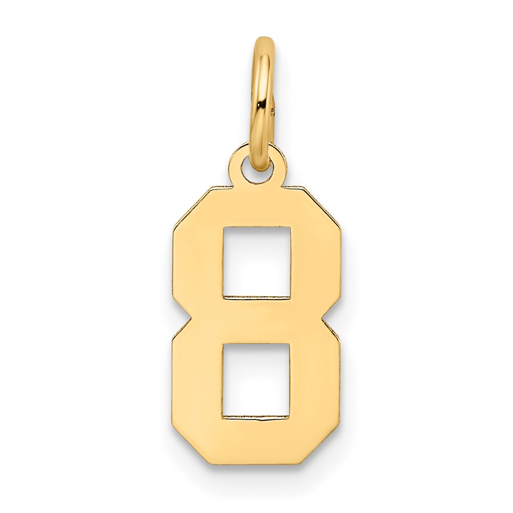 10k Small Satin Number 8 Charm (10LSS08)