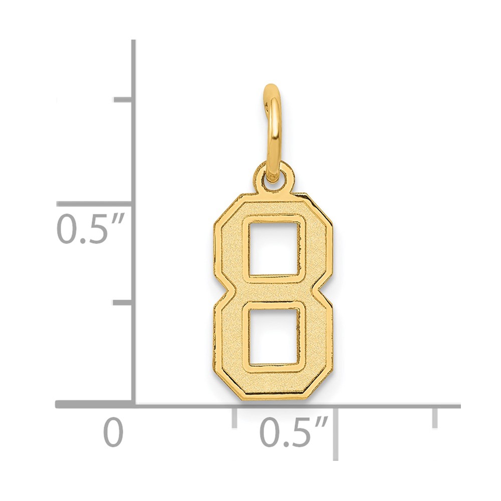 10k Small Satin Number 8 Charm (10LSS08)