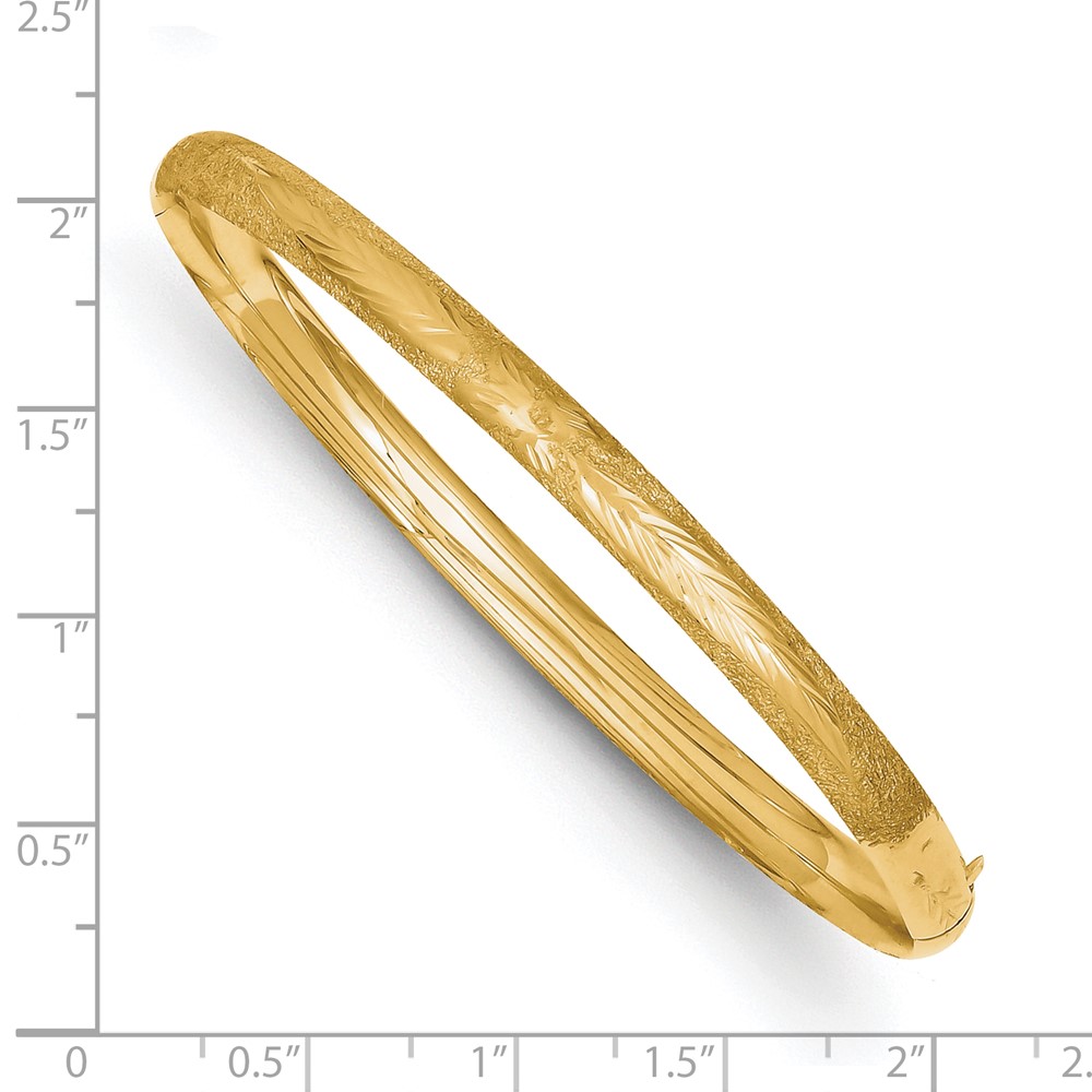 10k 3/16 Laser Cut Hinged Bangle Bracelet (10LZ3/16)