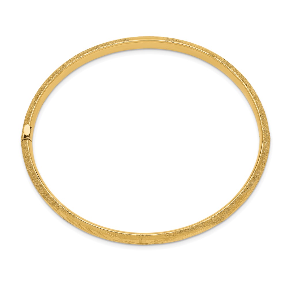 10k 4/16 Laser Cut Hinged Bangle Bracelet (10LZ4/16)