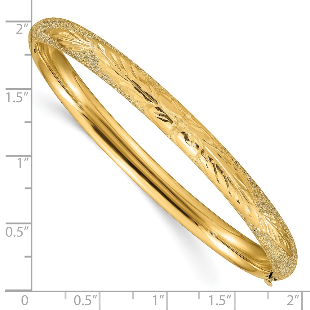 10k 4/16 Laser Cut Hinged Bangle Bracelet (10LZ4/16)