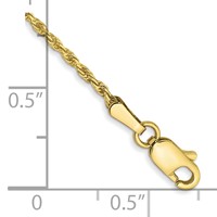 10K 1.3mm Yellow Gold D C Machine Made Rope Chain view 2