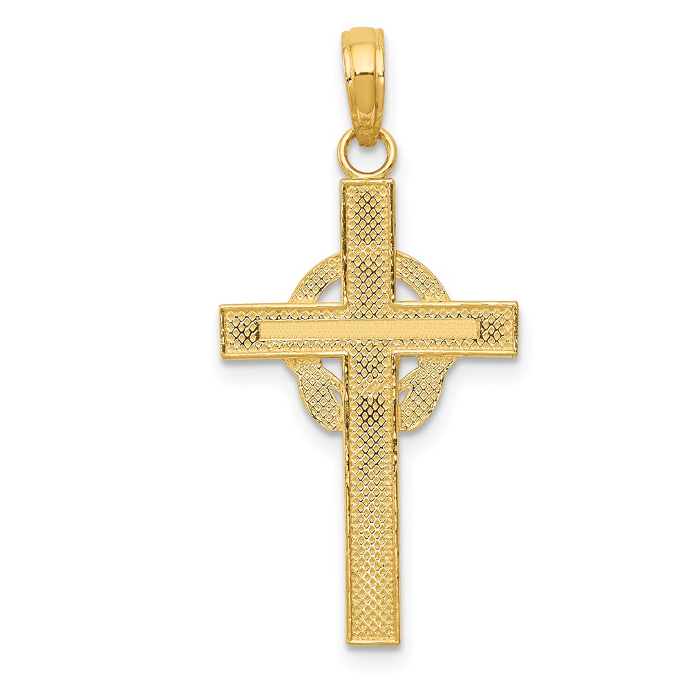 10K Polished Claddagh Cross Pendant (10M1338)