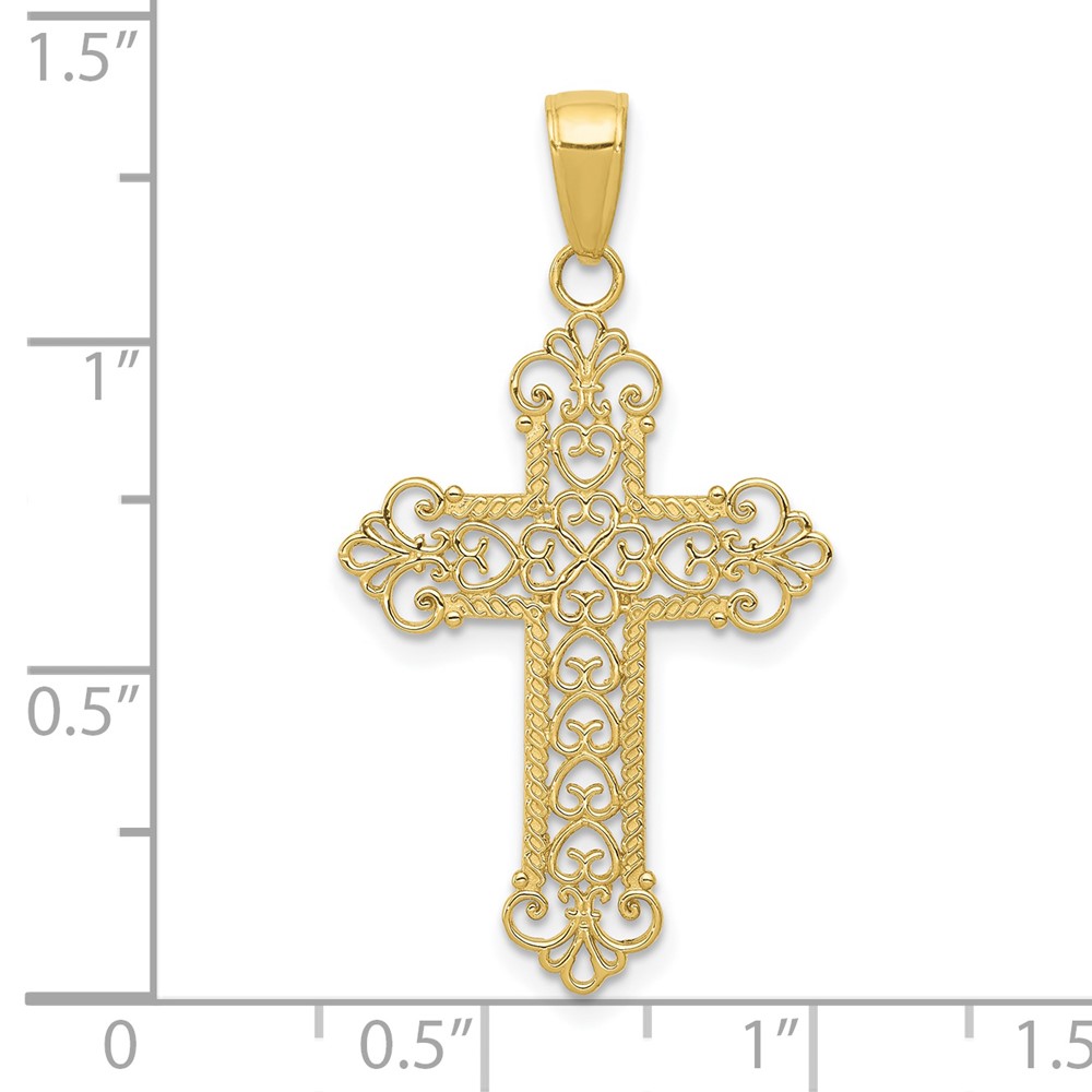 10k Fleur De Lis Cross Charm (10M1386)