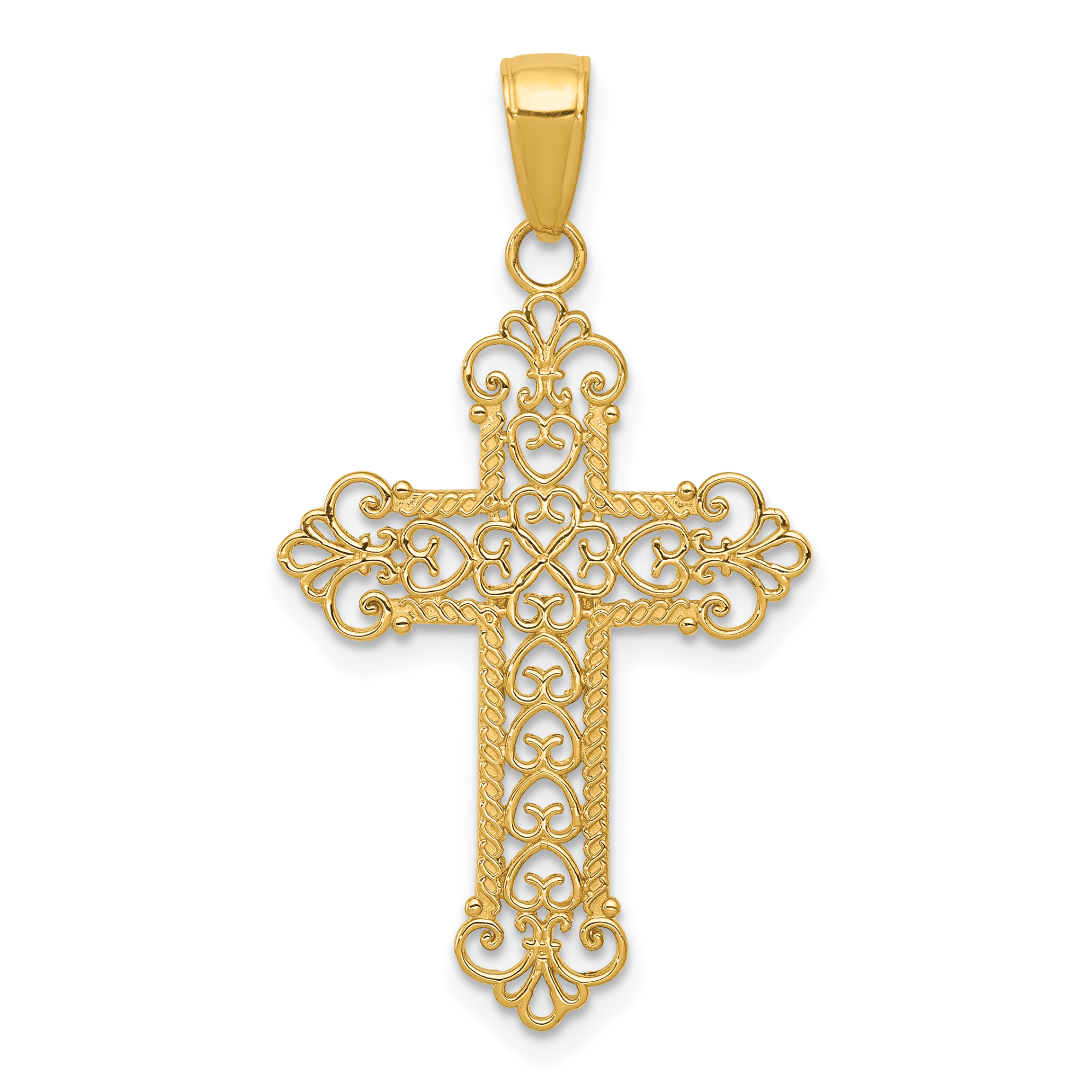 10k Fleur De Lis Cross Charm (10M1386)